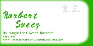 norbert svecz business card